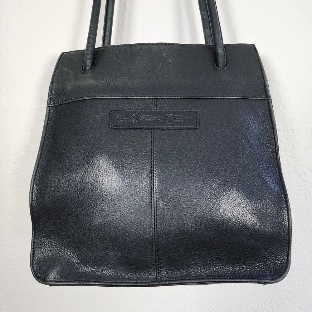 Vintage Fossil Black Pebbled Leather Shoulder bag Hand bag Purse 75082 11X11